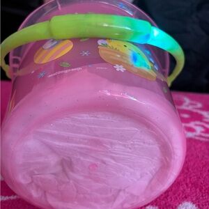 Pink Easter Bucket with Green Handle